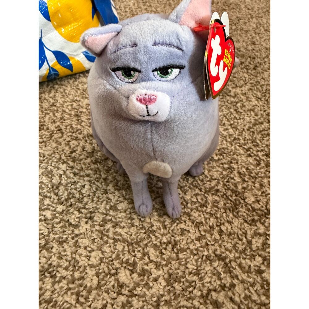Ty Beanie Babies Chloe The Secret Life Of Pets Purple Cat Plush 6”